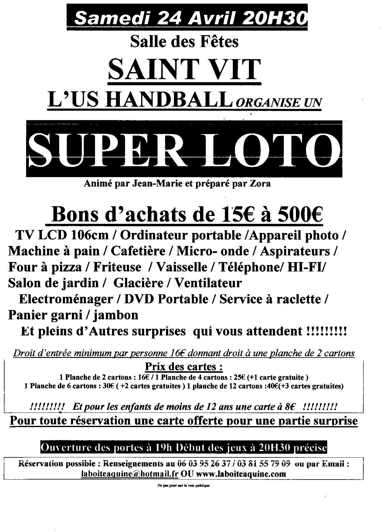 Affiche Loto 24-04-2010